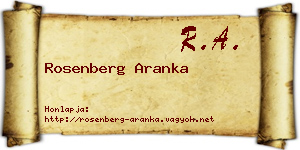 Rosenberg Aranka névjegykártya